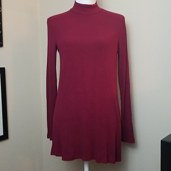 new directions Dresses & Skirts - NWOT-NEW DIRECTION BRGNDY RIBBED KNIT SKATER DRESS